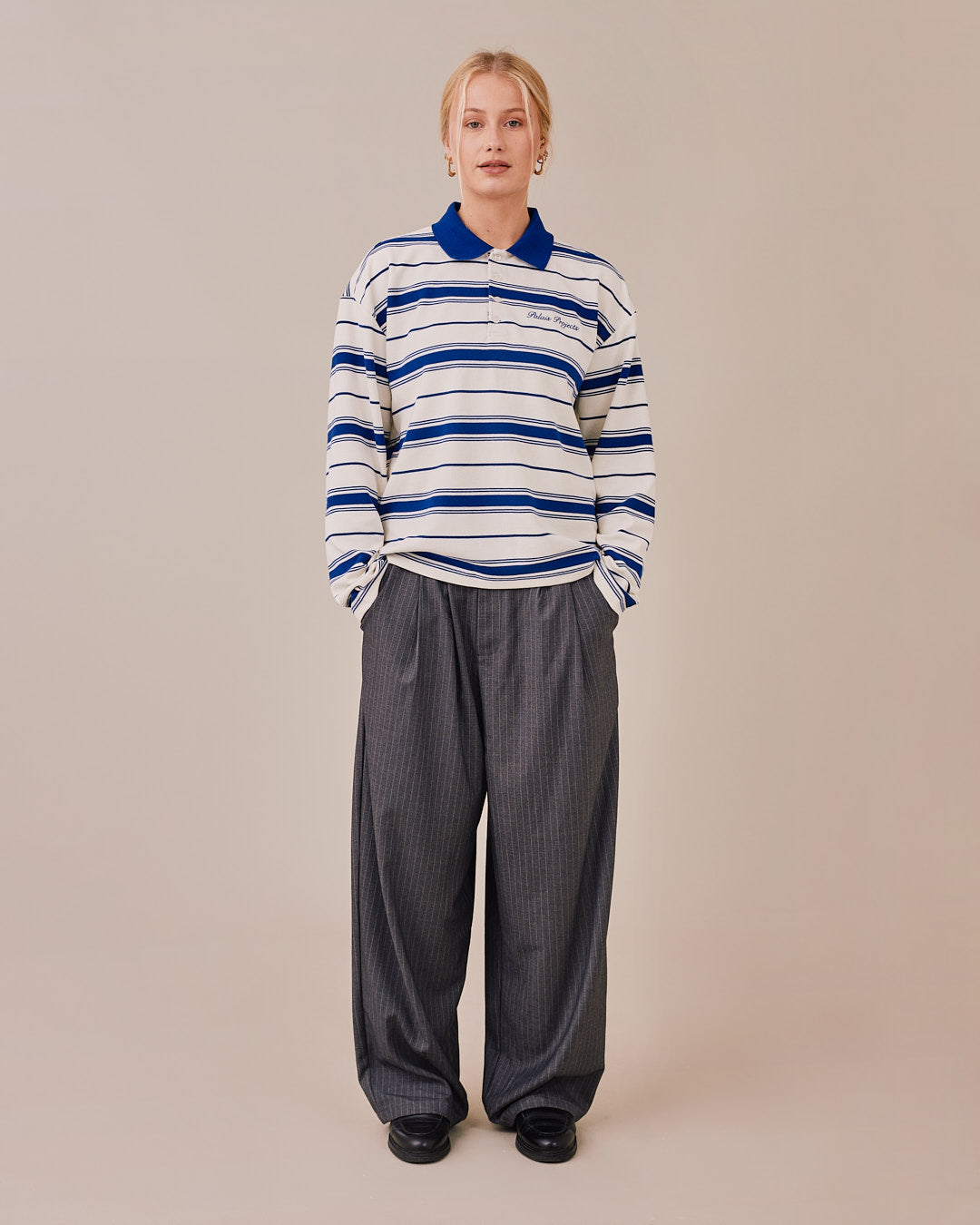 Relaxed Suit Pants - Grey Stripe