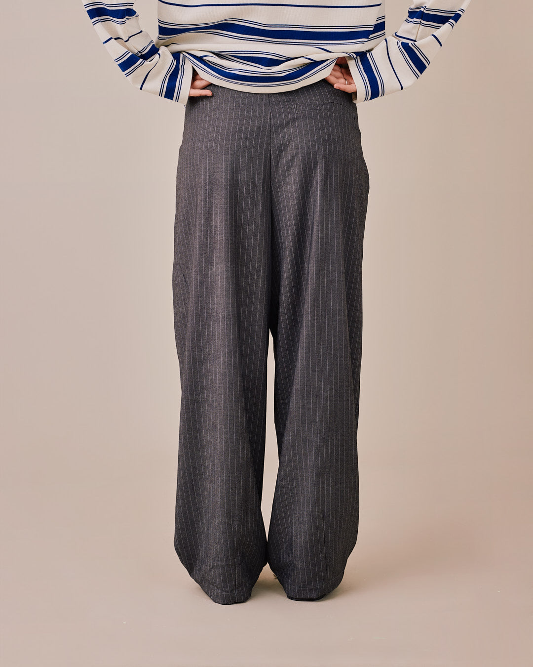 Relaxed Suit Pants - Grey Stripe