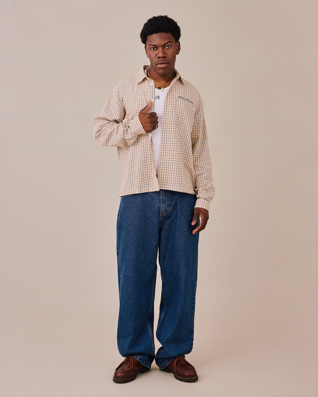 LS Checkered Shirt - Brown