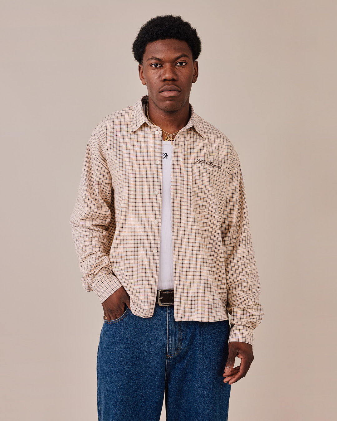LS Checkered Shirt - Brown