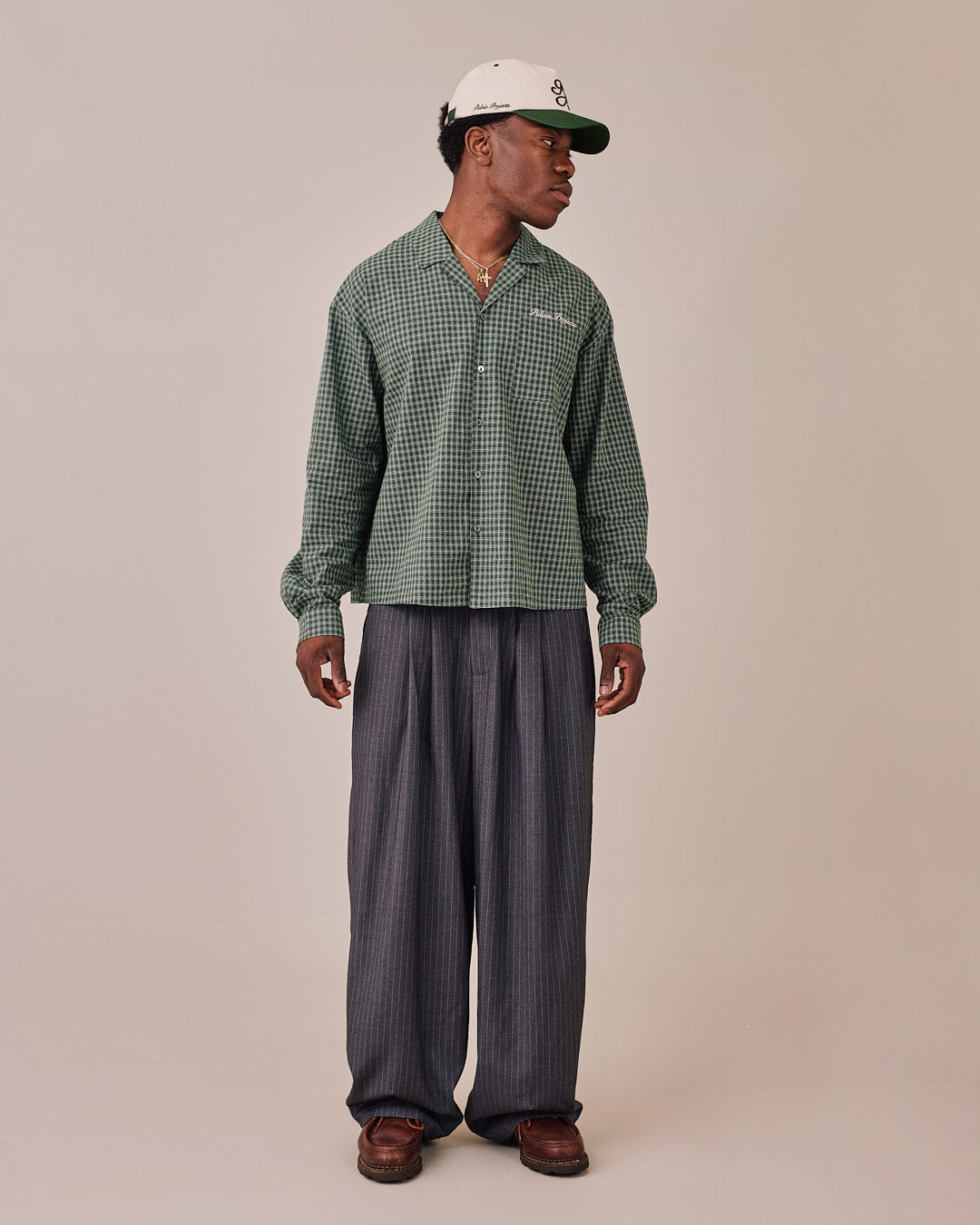 Relaxed Suit Pants - Grey Stripe