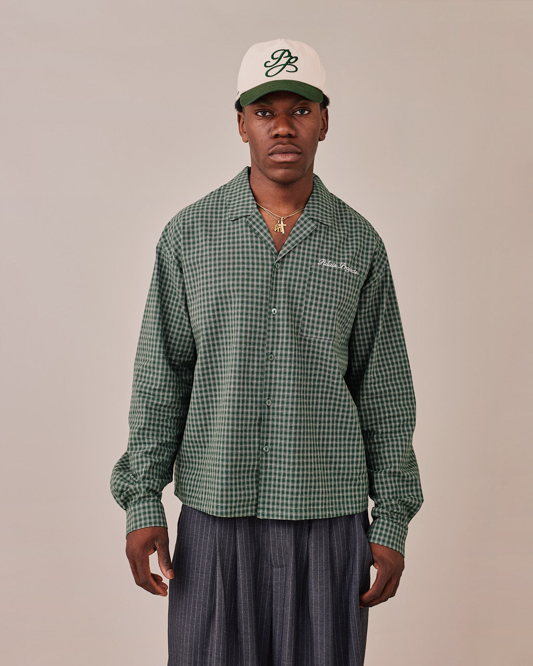 LS Checkered Shirt - Dark Green