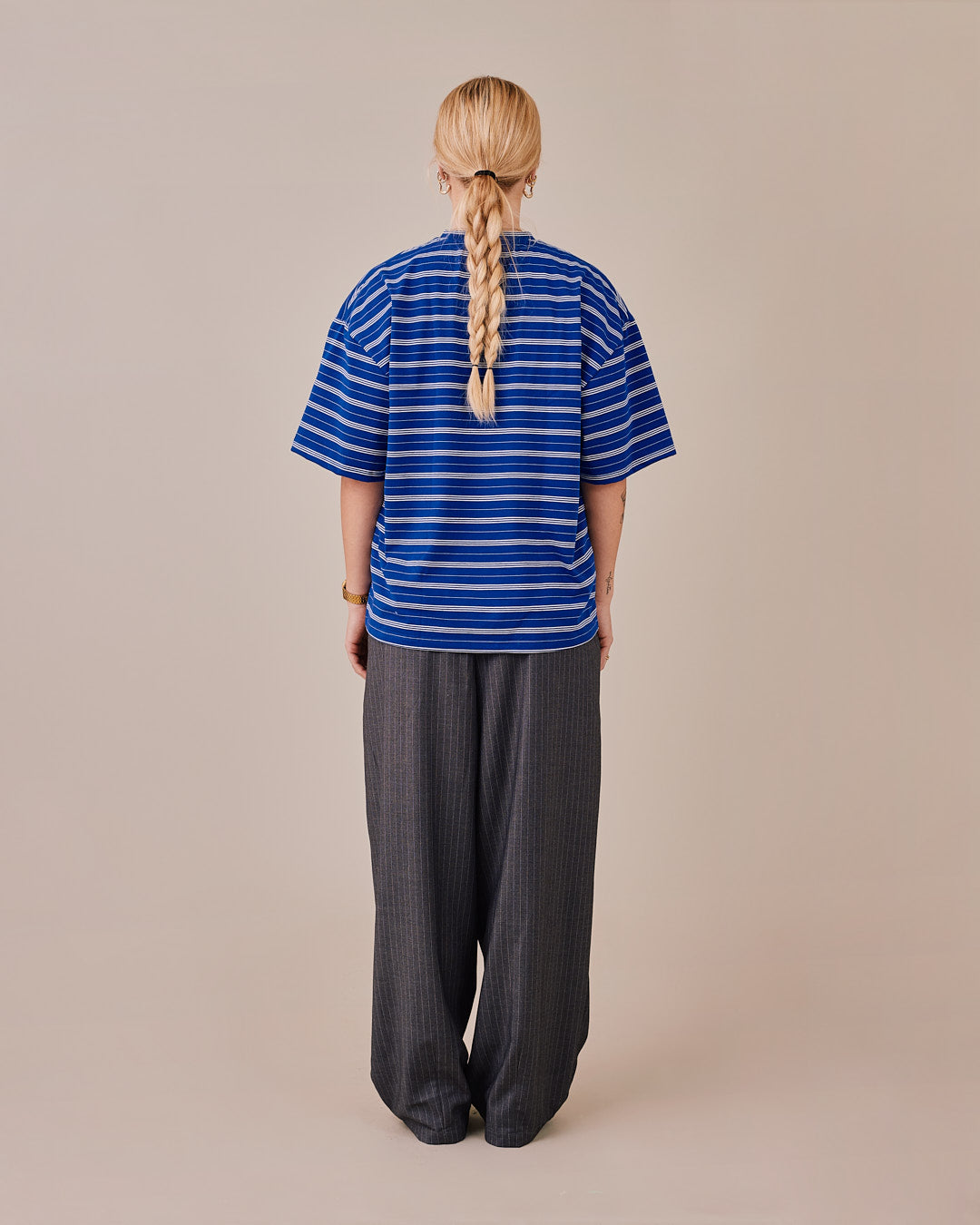 Boxy SS Tee - Blue Stripe