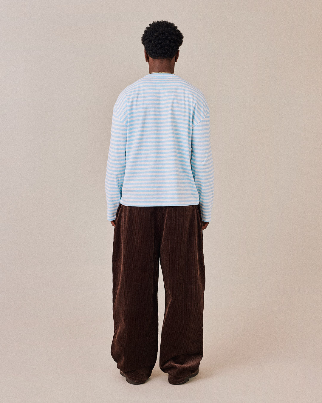 LS Classic Tee - Baby Blue Stripe