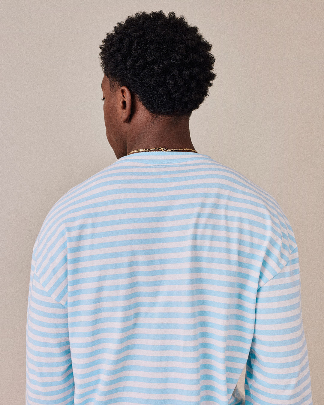 LS Classic Tee - Baby Blue Stripe