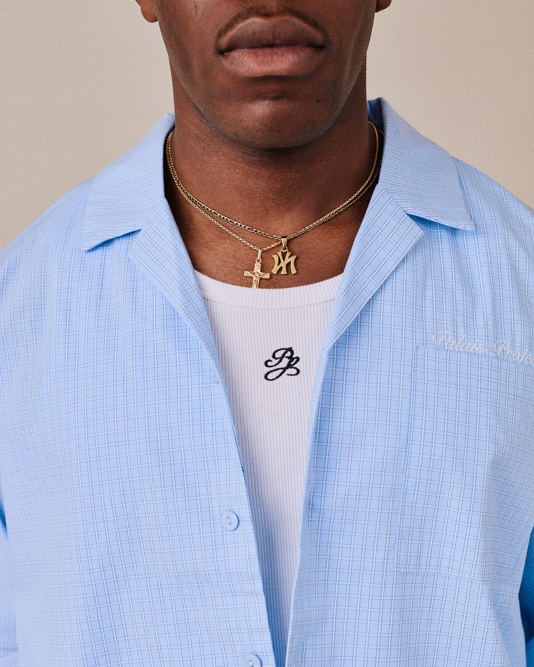 LS Checkered Shirt - Light Blue