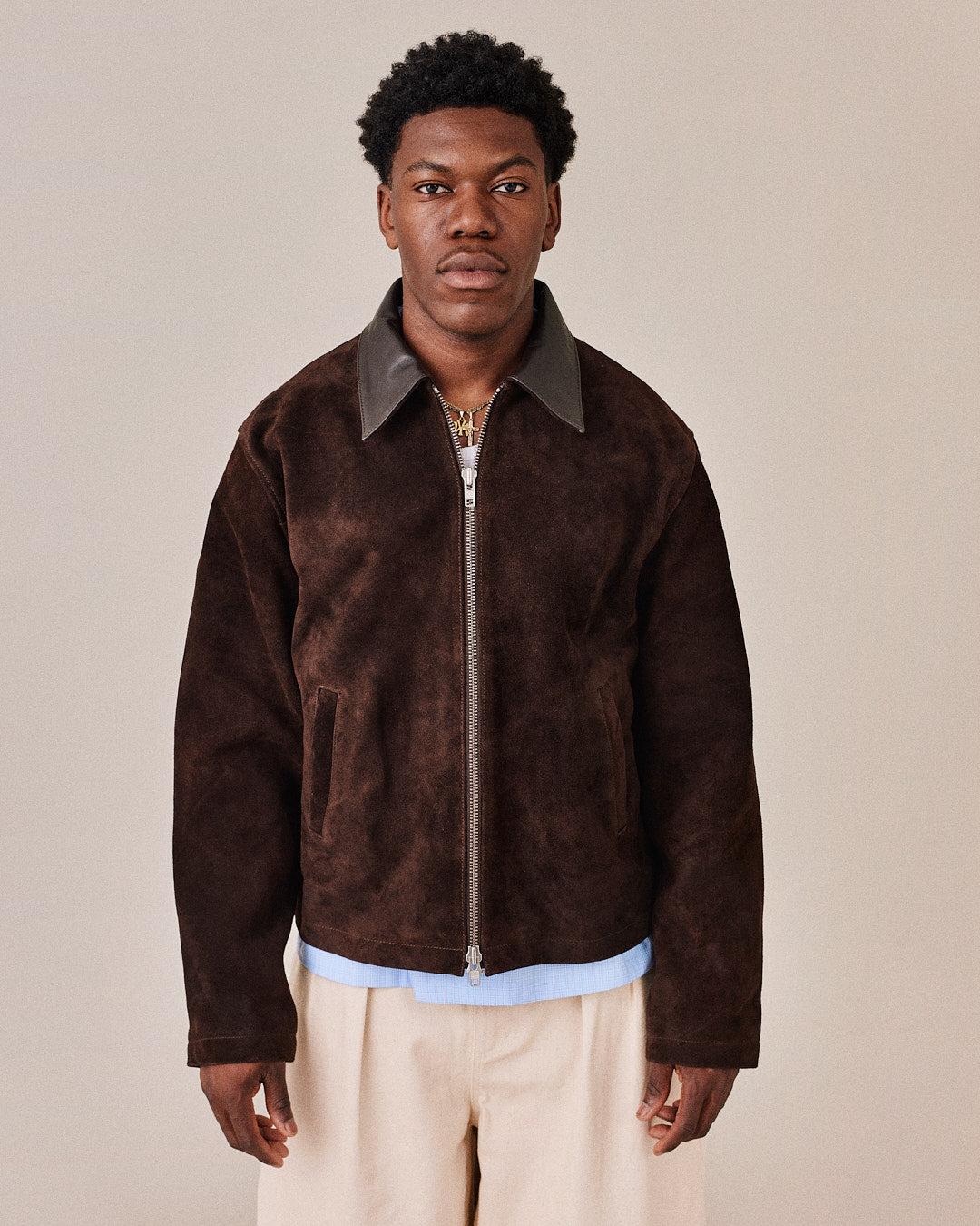 Suede Jacket - Dark Brown