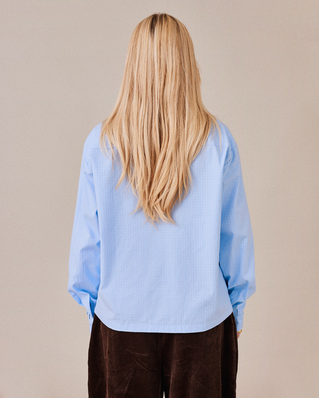 LS Checkered Shirt - Light Blue