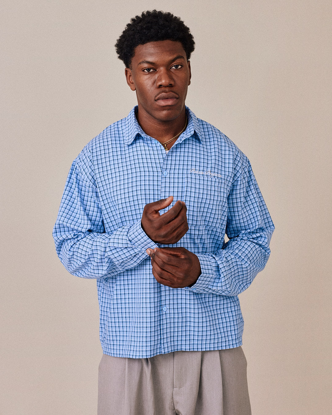 LS Checkered Shirt - Blue