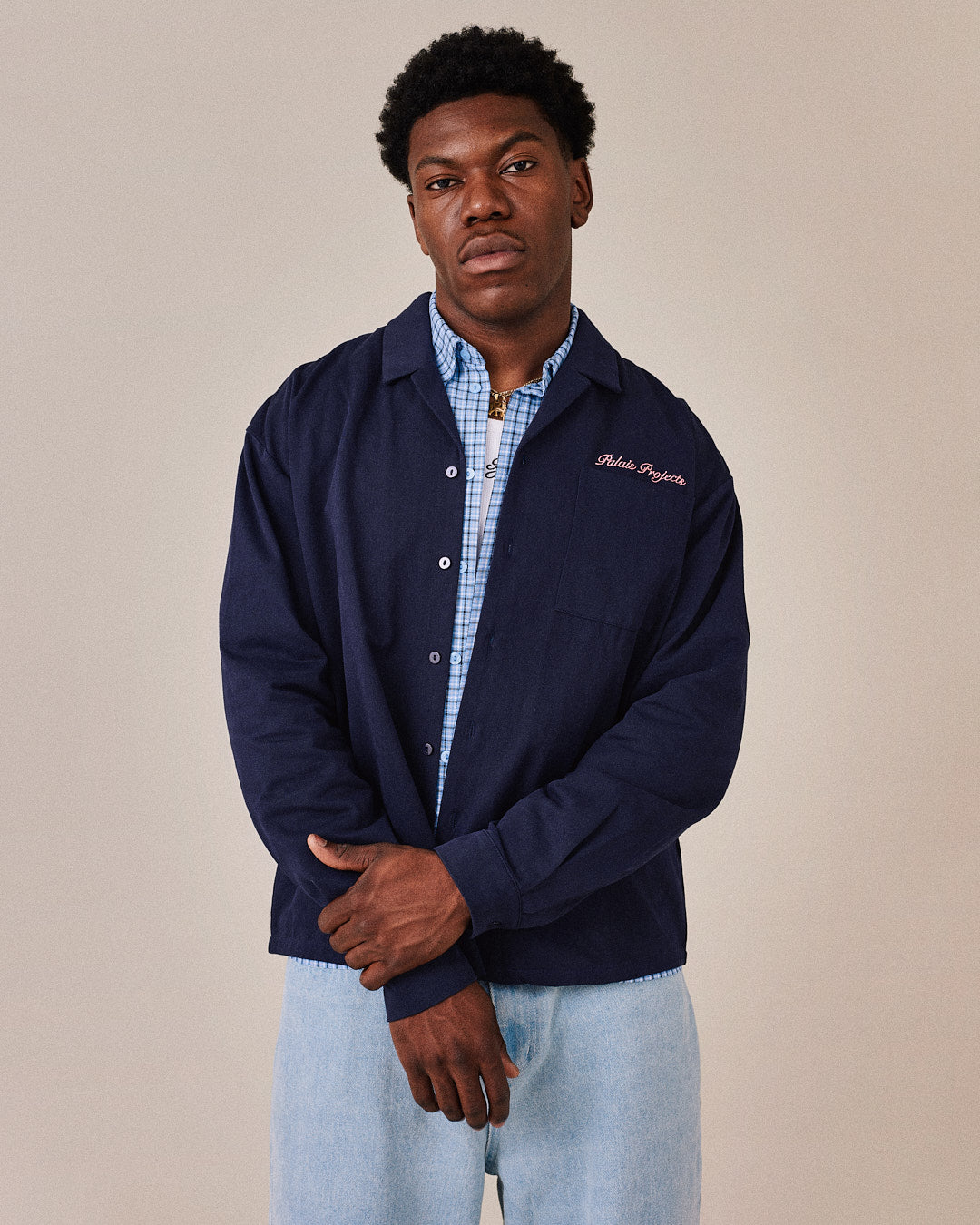 LS Canvas Travel Shirt - Navy