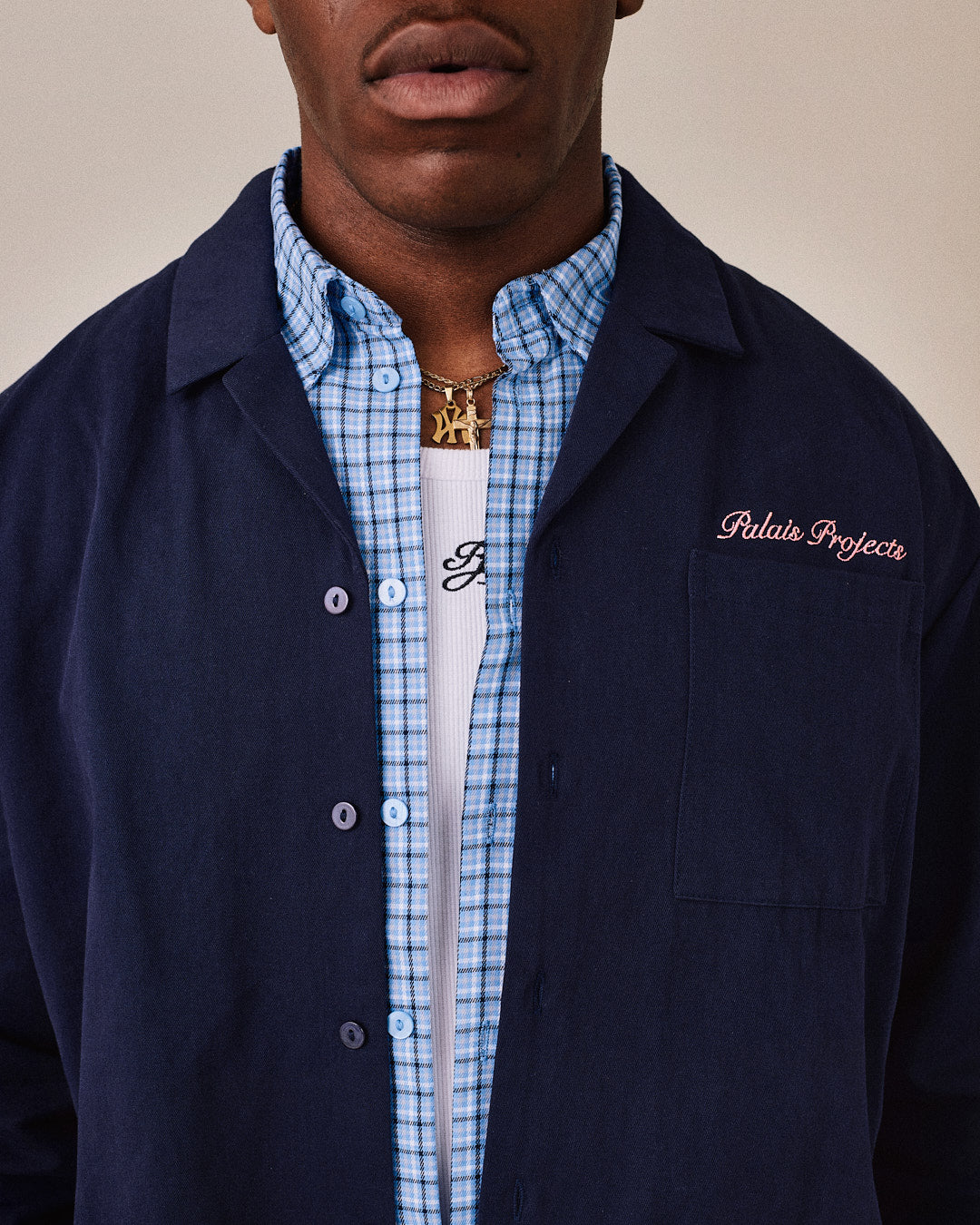 LS Canvas Travel Shirt - Navy