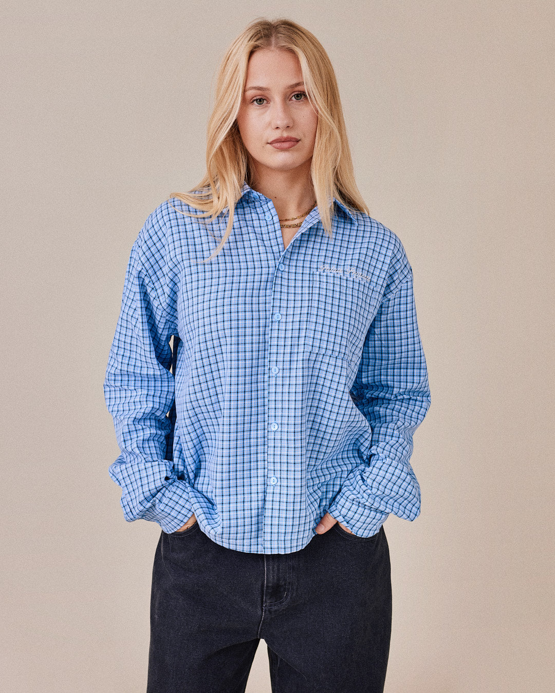 LS Checkered Shirt - Blue