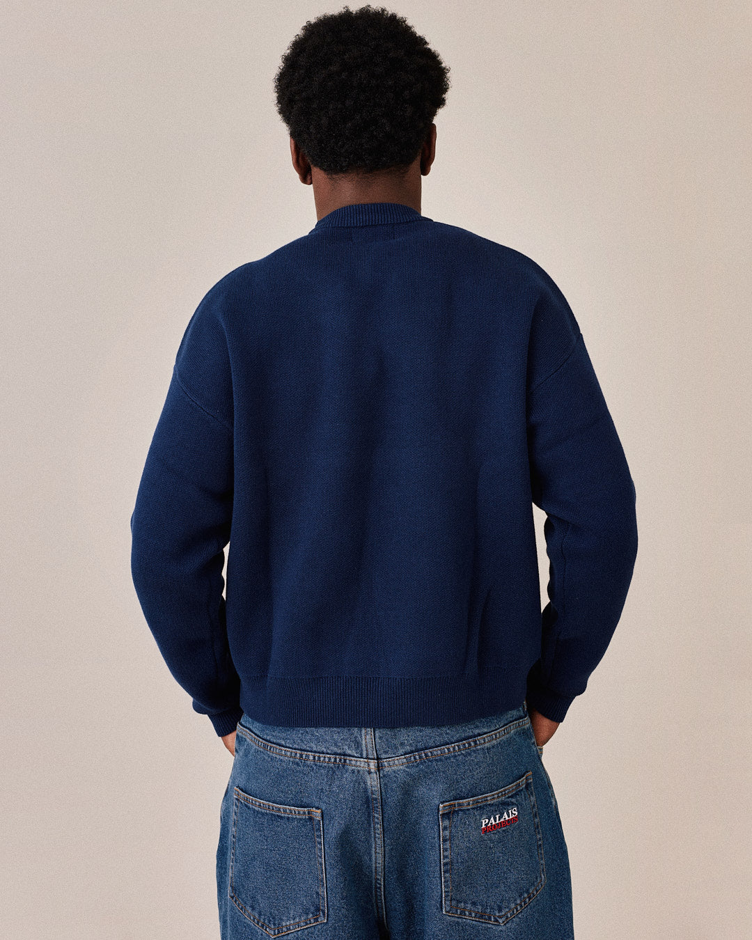 Single O Neck Knit - Navy
