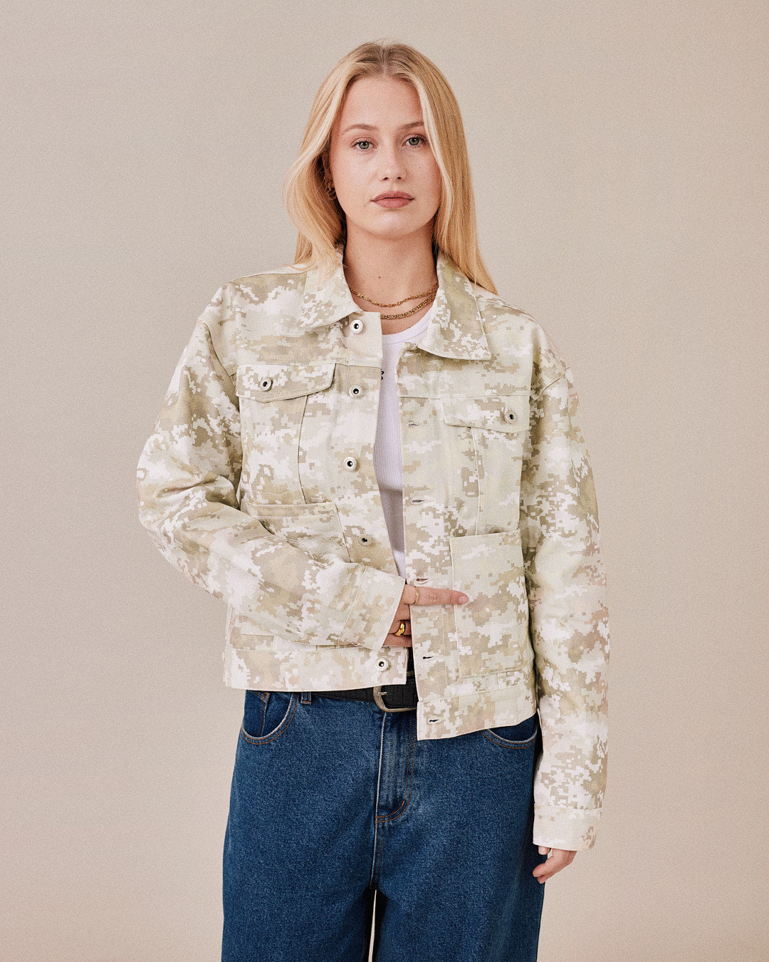 Canvas Jacket - Beige Camo