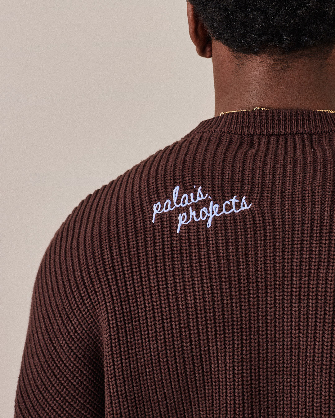 Fisherman O Neck Knit - Dark Brown