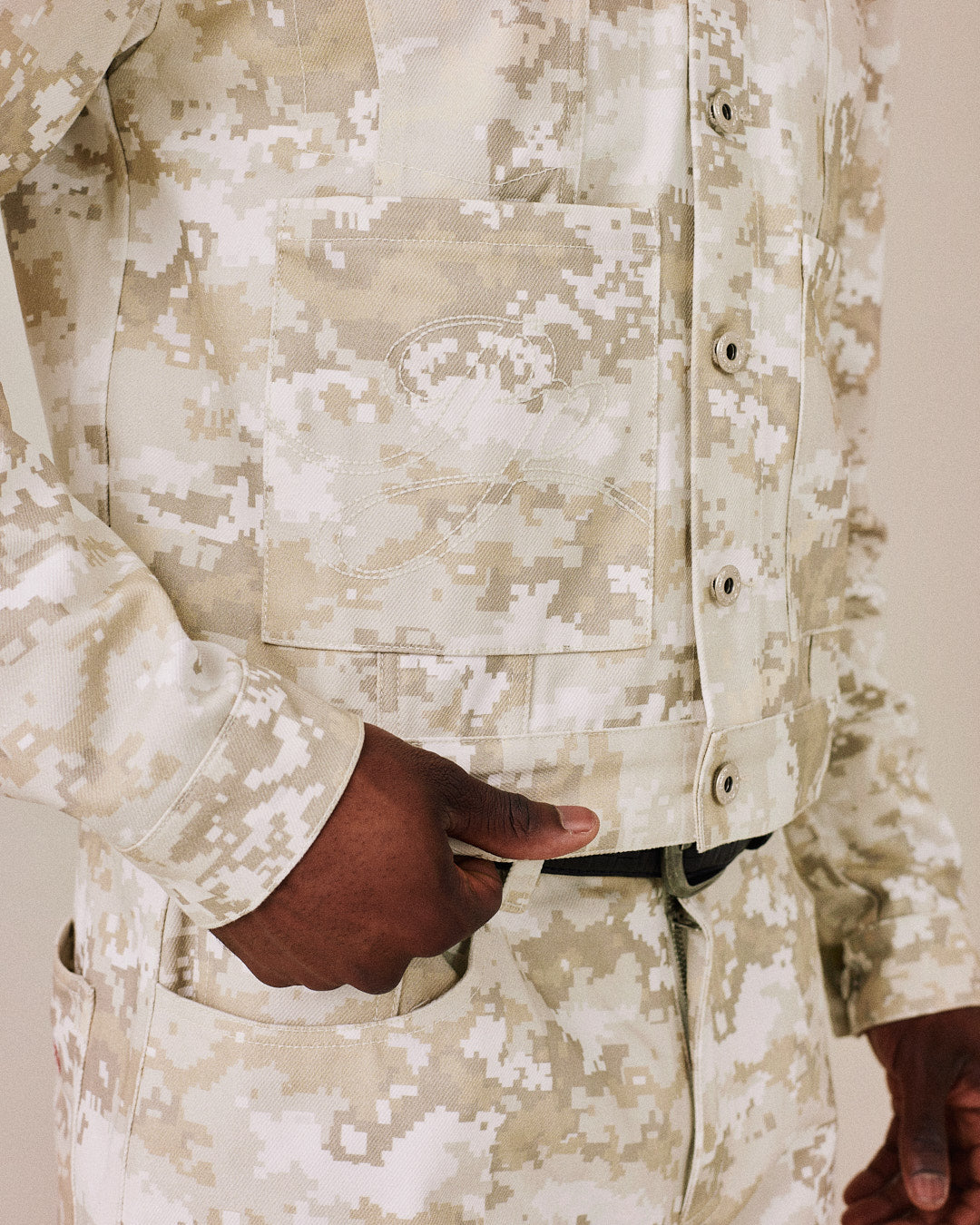 Canvas Jacket - Beige Camo
