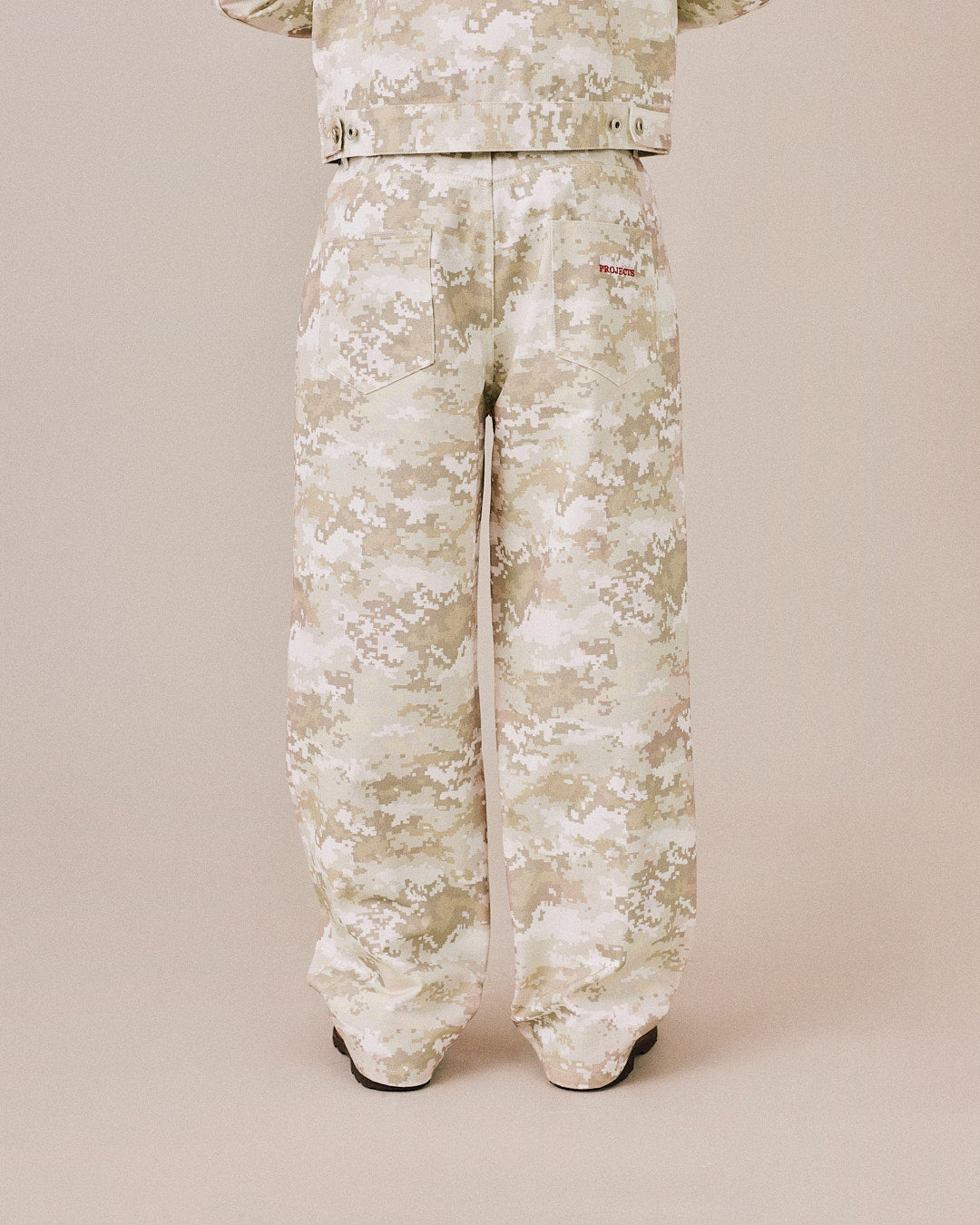 Baggy Canvas Pants - Beige Camo