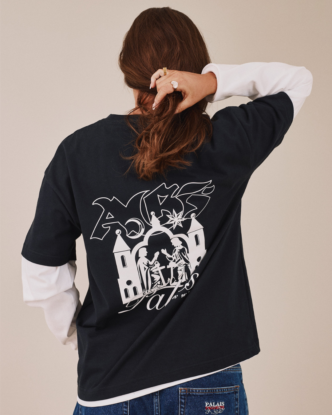 AGF x PALAIS Box Fit Heavy Tee  - Black