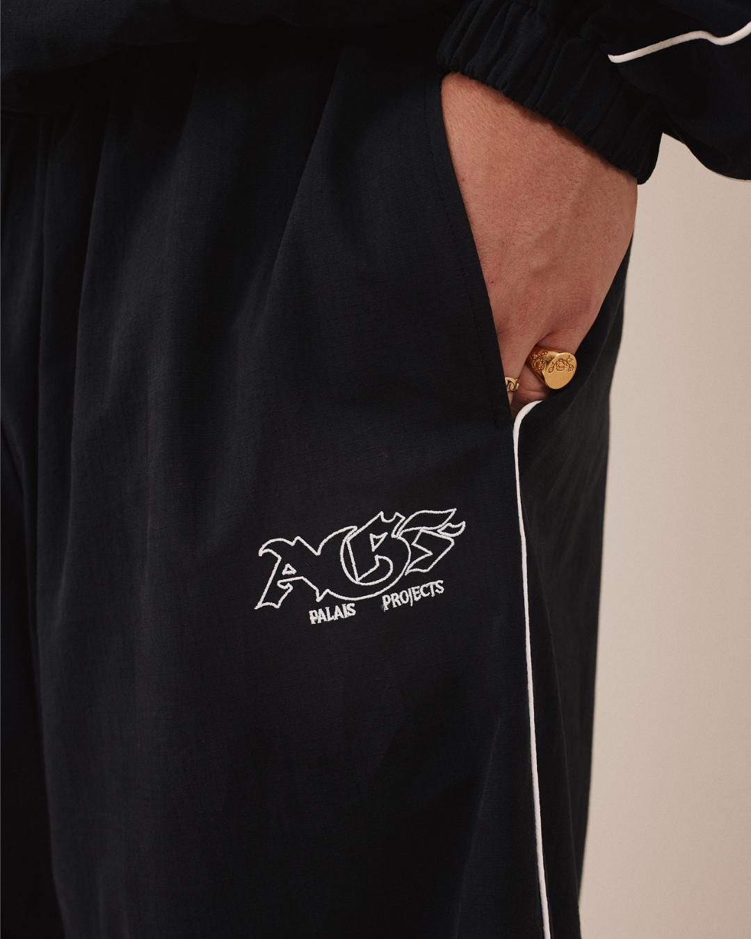 AGF x PALAIS Oversized Track Pants - Black