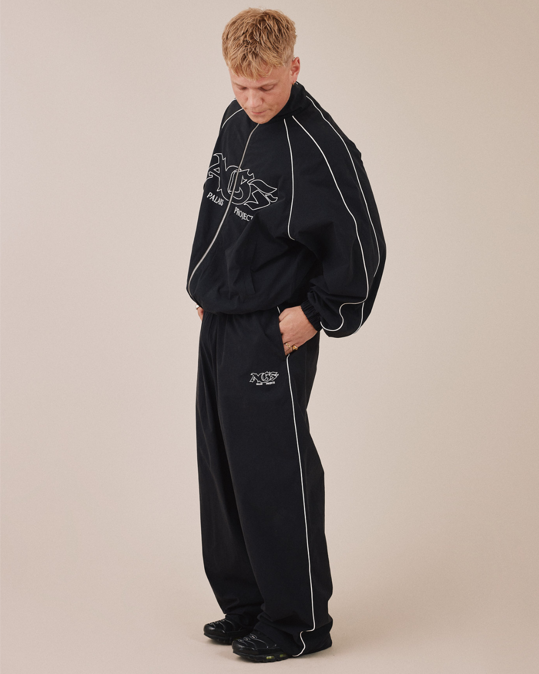 AGF x PALAIS Oversized Track Pants - Black