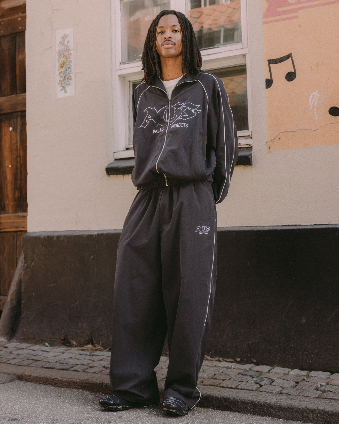 AGF x PALAIS Oversized Track Pants - Black