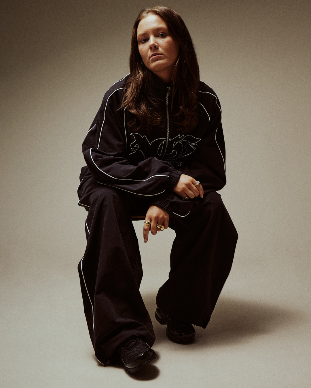 AGF x PALAIS Oversized Track Pants - Black