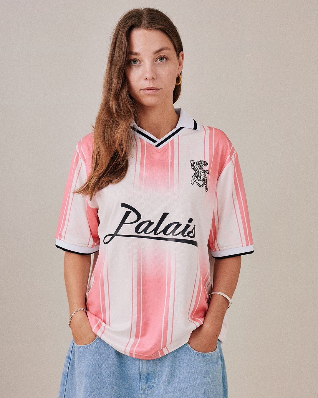 Football Shirt SS - Pink Stripe